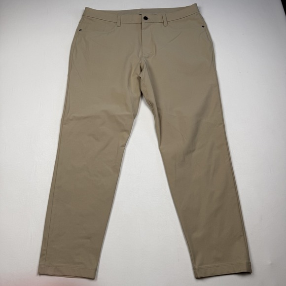 lululemon athletica Other - Lululemon Slim 5 Pocket Pants Mens 35x29 Beige Tech Chino Slim Stretch